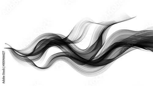 A graceful and dynamic wave with a contoured 3D silhouette isolated on solid white background.