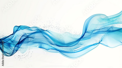 A graceful and dynamic wave with a contoured 3D silhouette isolated on solid white background. photo