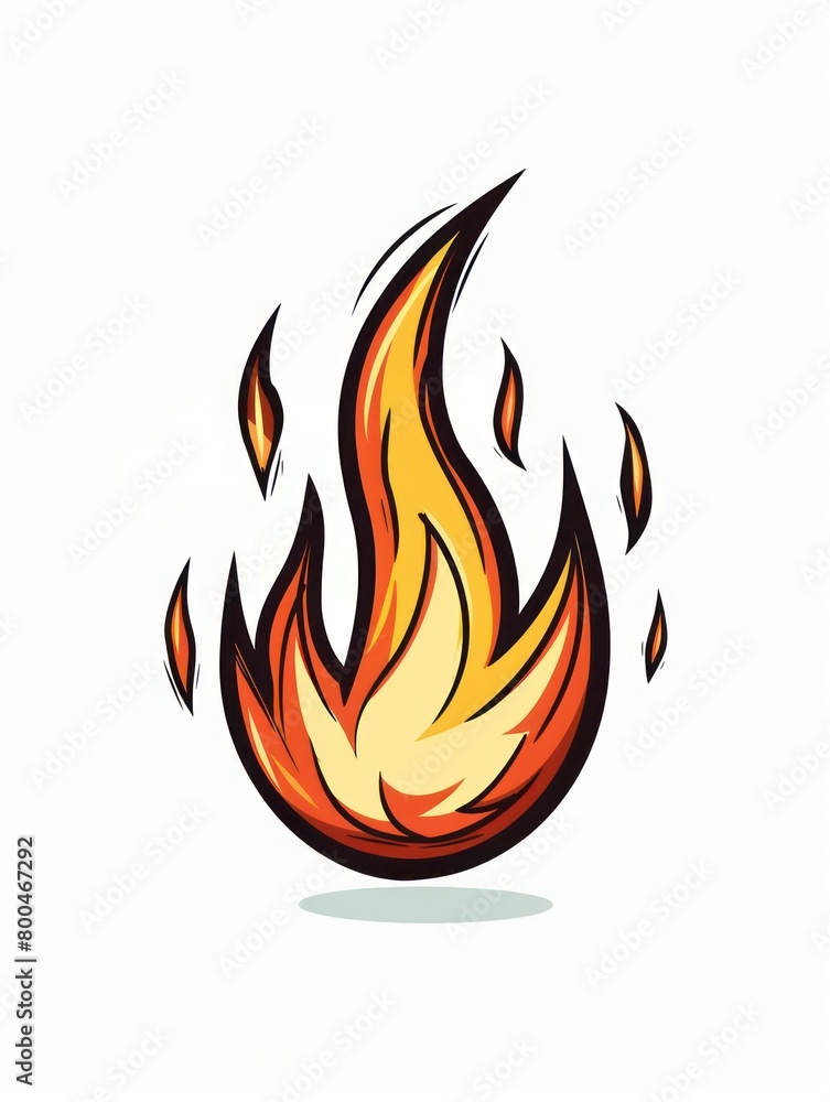 flame icon simple design isolated on a white background flame icon simple design isolated on a white background