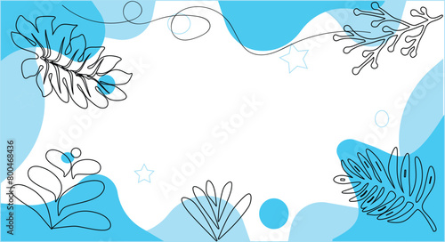 Abstract simply background with natural line arts design