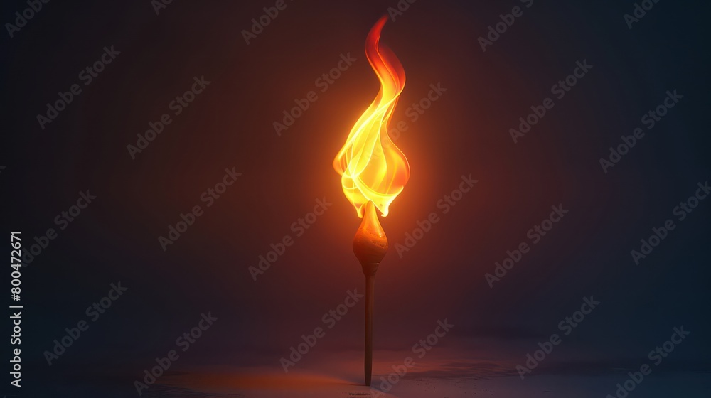 burning flame on a short stick illustration burning flame on a short stick illustration