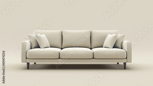 Modern Sofa Contemporary Comfort: A 3D vector illustration highlighting the comfort and style of modern sofas