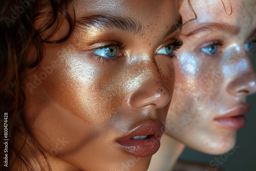 The transformative power of contouring, sculpting cheekbones with precision. photo