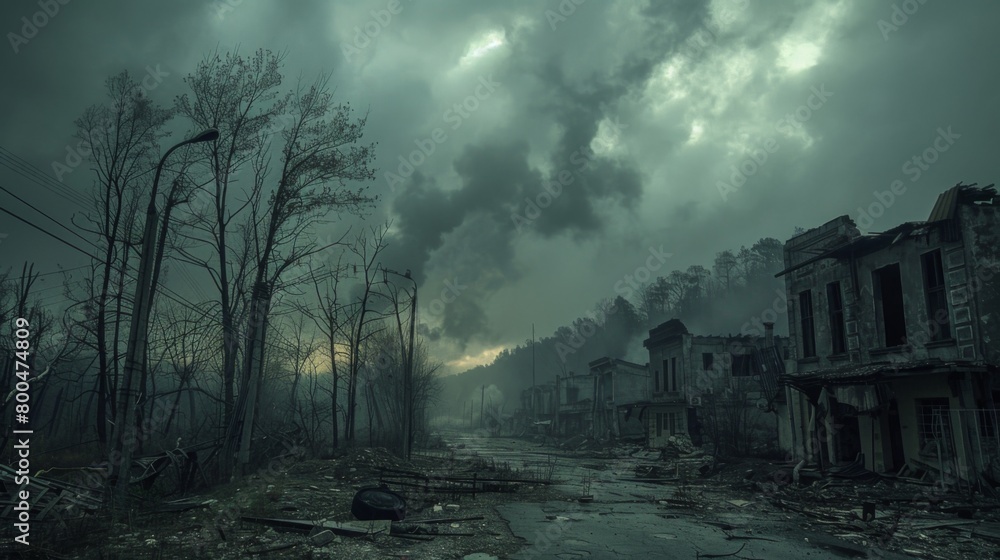 Apocalyptic Abandoned Town under Dark Clouds
Apocalyptic Abandoned Town under Dark Clouds