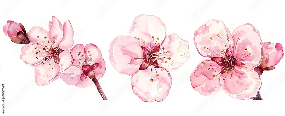 Cute pink flowers in the shape of cherry blossoms