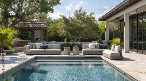 Outdoor Sofa Poolside Luxury: Photos showcasing outdoor sofas near pools
