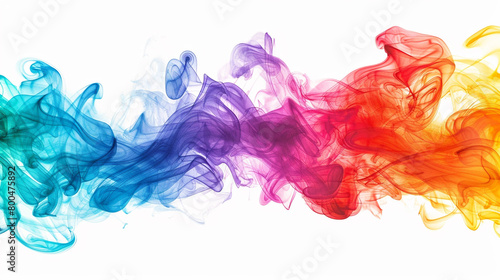 A dynamic fusion of colors swirling together to form an enchanting rainbow pattern, isolated against a simple white background.