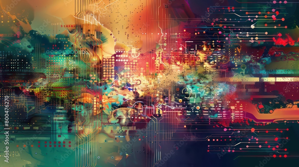 Fototapeta premium abstract illustration representing the concept of creativity and imagination in a digital background