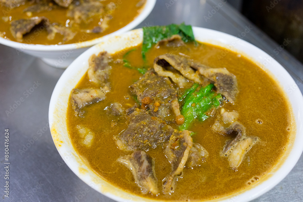 Hong Kong style satay beef noodle in Cantonese cuisine restaurant Hong Kong style satay beef noodle in Cantonese cuisine restaurant
