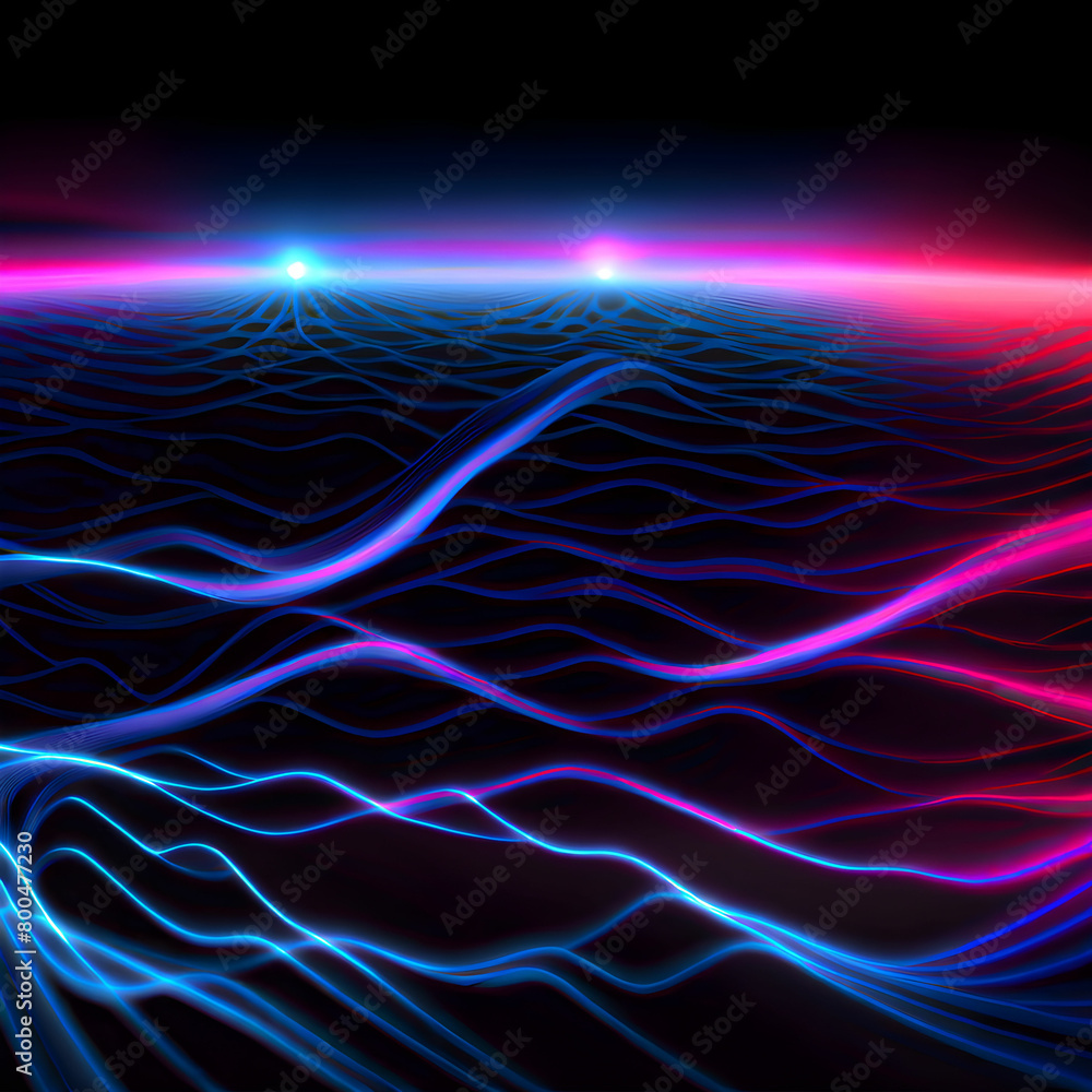 Obraz premium digital background showcasing circuit patterns alongside audio waveforms