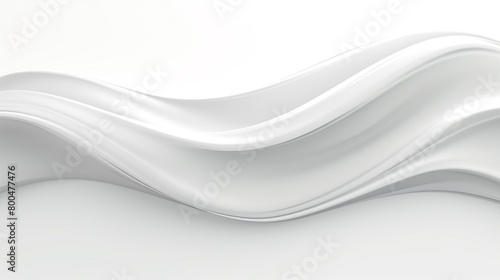 A dynamic and fluid wave with a polished 3D contour isolated on solid white background.