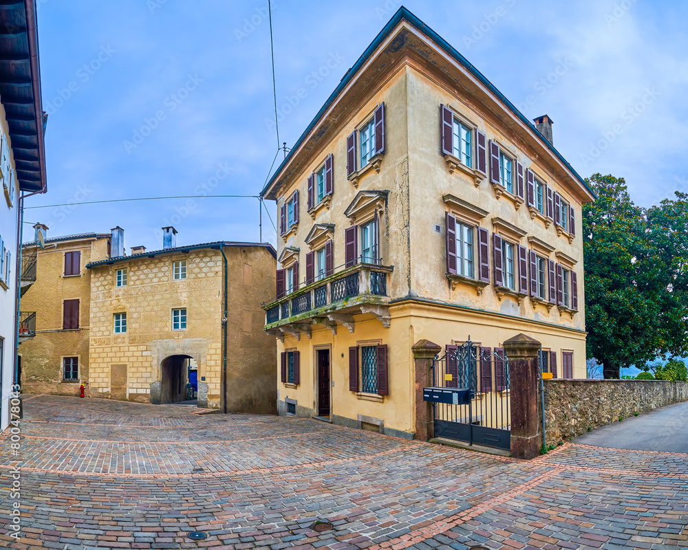 Residential mansion in small historic village Gentilino, Collina d'Oro, Switzerland Residential mansion in small historic village Gentilino, Collina d'Oro, Switzerland