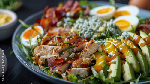Wallpaper Mural Cobb salad with mixed greens, grilled chicken, avocado, bacon, eggs, and blue cheese dressing. Torontodigital.ca