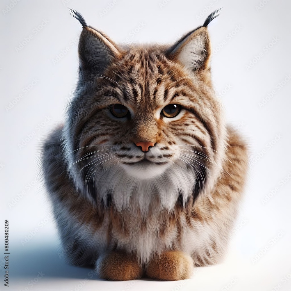 portrait of a lynx on white