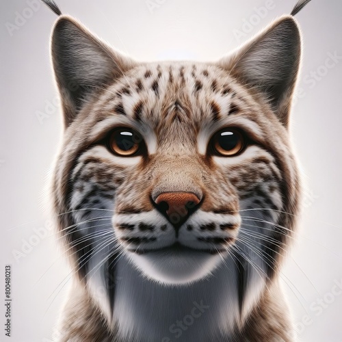 portrait of a lynx on white