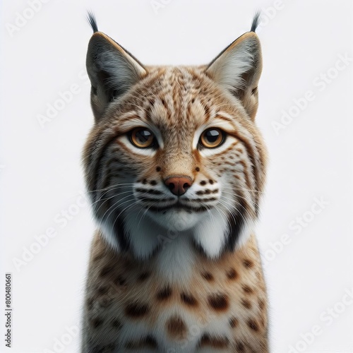 portrait of a lynx on white © Садыг Сеид-заде