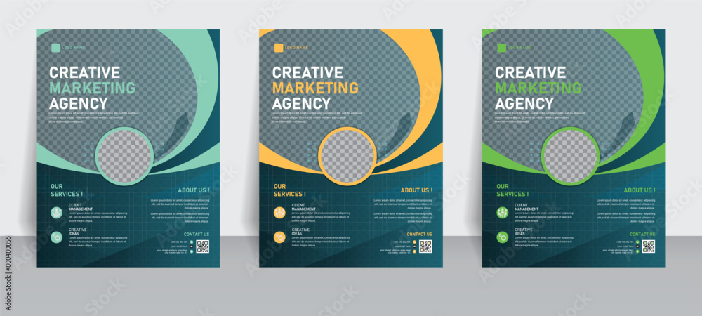 Εκτύπωση καμβά Creative marketing business flyer design.