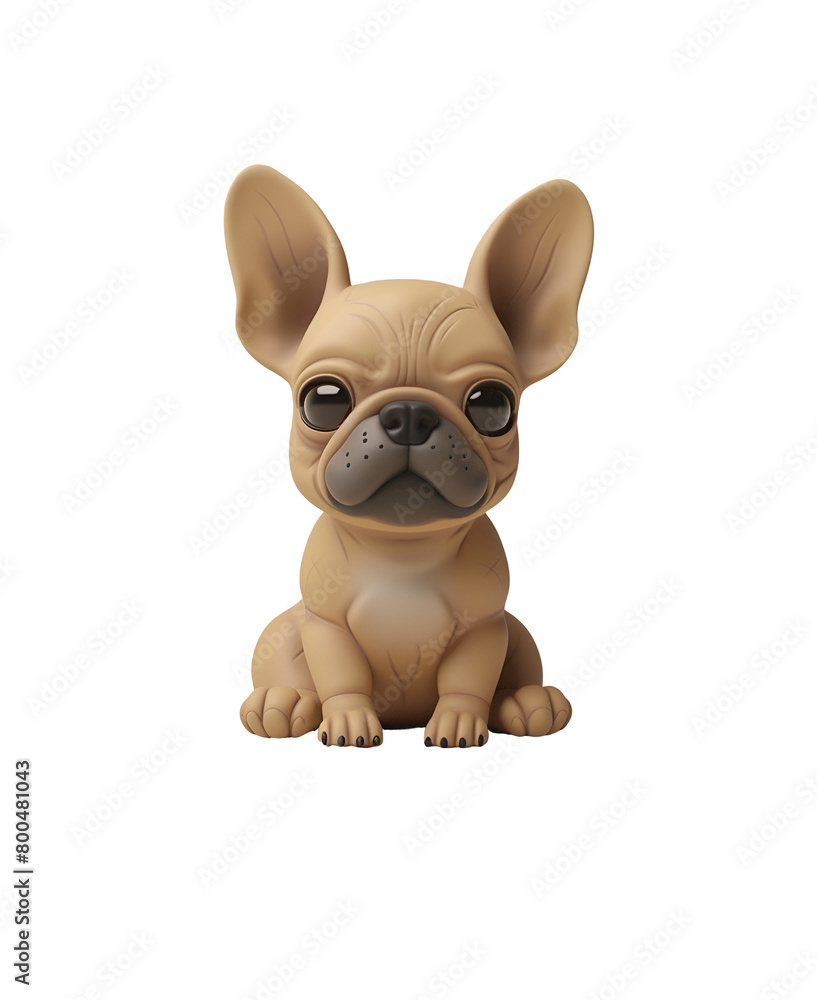 3D Render of Cute Chibi Style French Bulldog Dog, Isolated on Transparent Background, PNG 3D Render of Cute Chibi Style French Bulldog Dog, Isolated on Transparent Background, PNG