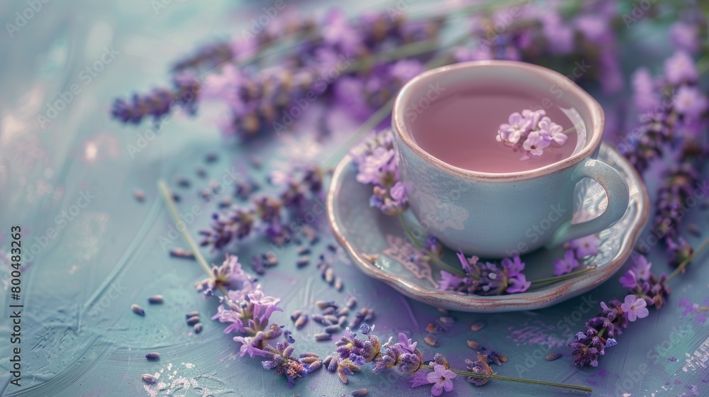 Fototapeta premium Lavender tea. Generative AI