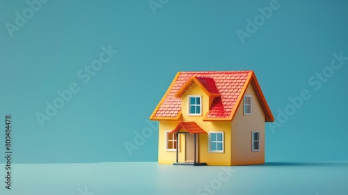 Wallpaper Mural real estate tridimensional dummy small house on a light blue background Torontodigital.ca