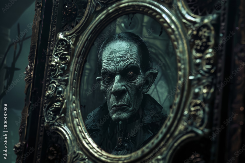 Vampire Lord Portrait in Ornate Frame