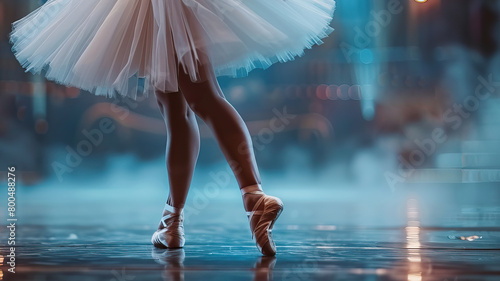 Ballerina's Legs in Pointe Shoes: Ballet Performance Preparation