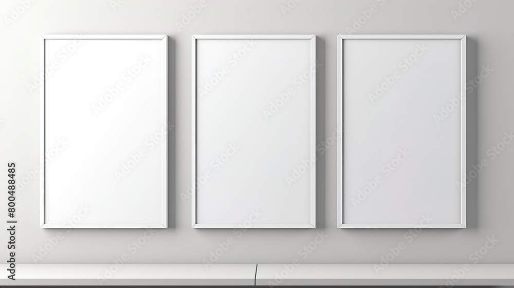 Empty White Posters farms Mock up handing on the living room wall. Empty White Posters farms Mock up handing on the living room wall.