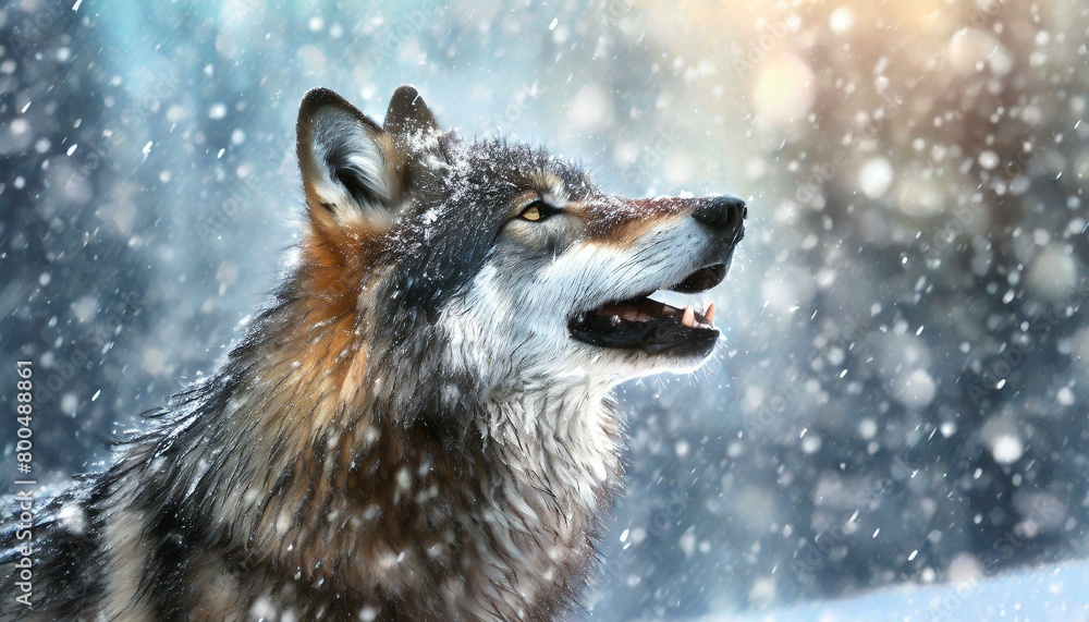 Snowfall Serenade: The Howling Wolf's Symphony Snowfall Serenade: The Howling Wolf's Symphony