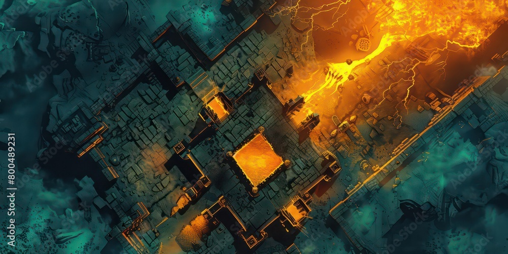fire and dungeons background with amazing details view from above fire and dungeons background with amazing details view from above