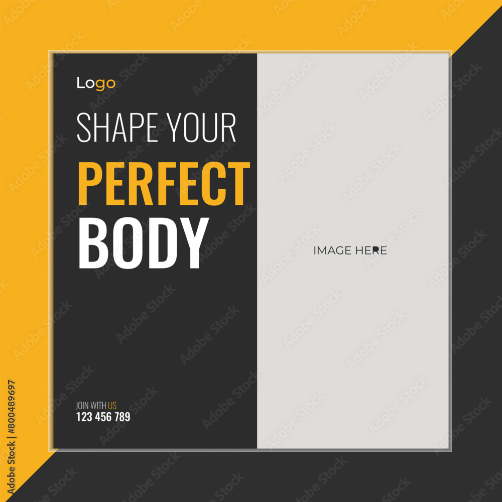 ZYm or workout center opening social media post template design ZYm or workout center opening social media post template design