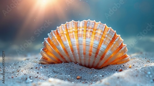 A clam buried beneath the sandy ocean floor