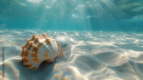 A clam buried beneath the sandy ocean floor