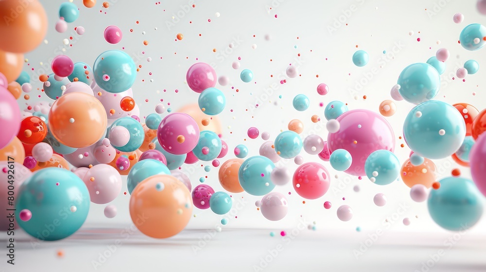 colorful funny balls flying and floating in space with pastel and vivid colors, amazing depth of field colorful funny balls flying and floating in space with pastel and vivid colors, amazing depth of field