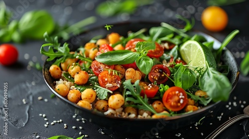Wholesome Delight: Spinach, Tomato, and Chickpea Medley