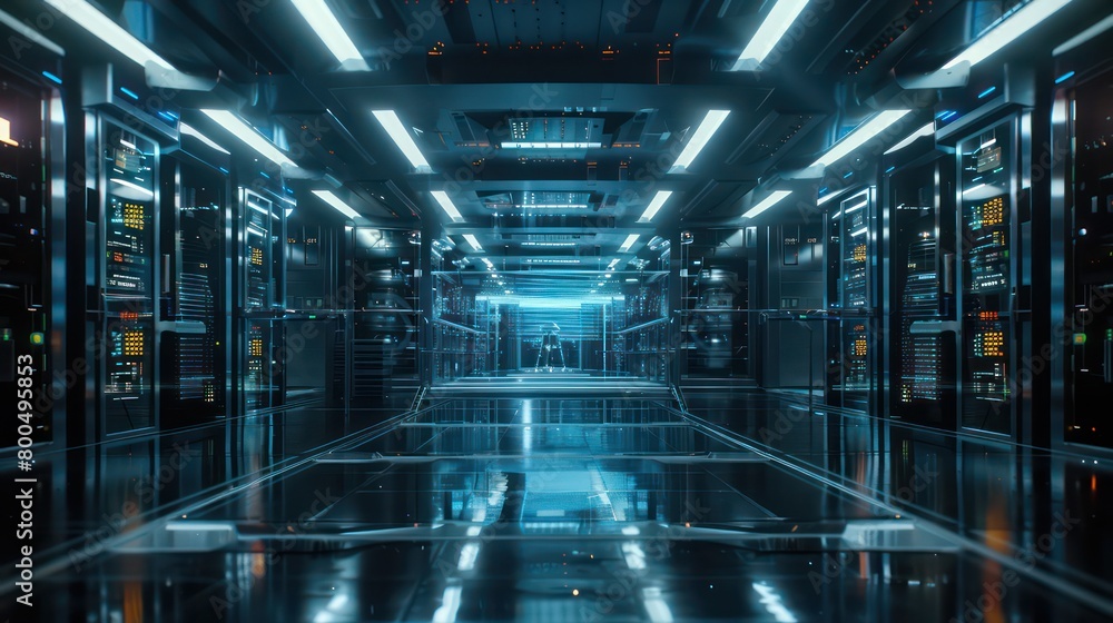 large interior facility with artificial intelligence hardware large interior facility with artificial intelligence hardware