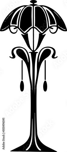 Vintage Art Deco Style Lamp Silhouette