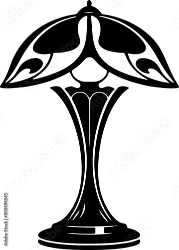 Vintage Art Deco Style Lamp Silhouette