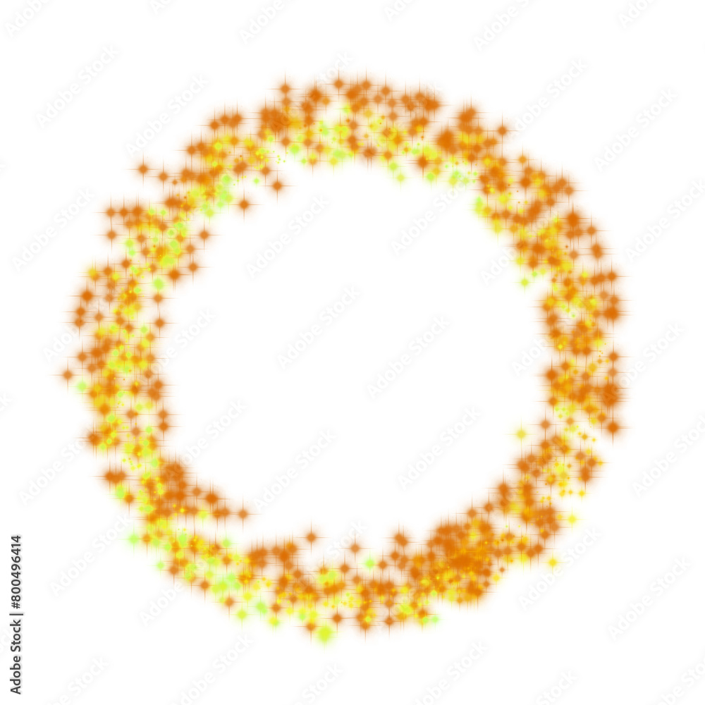 Obraz premium Abstract round transparent frame. Yellow orange fire ring