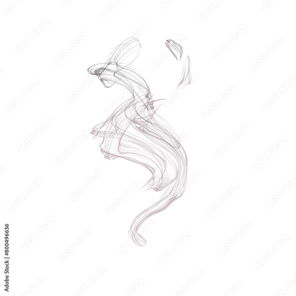 Abstract transparent shape, flowing smoke or hot steam Abstract transparent shape, flowing smoke or hot steam