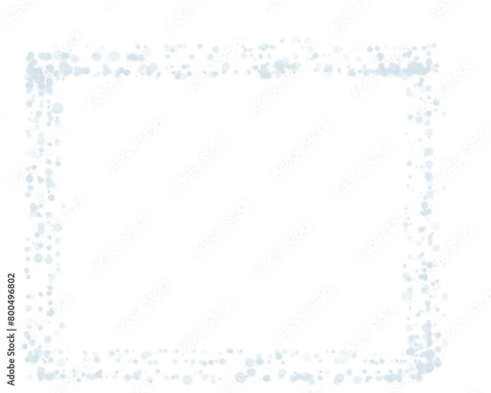 Rectangular frame made of transparent white roundels with a bokeh effect Rectangular frame made of transparent white roundels with a bokeh effect