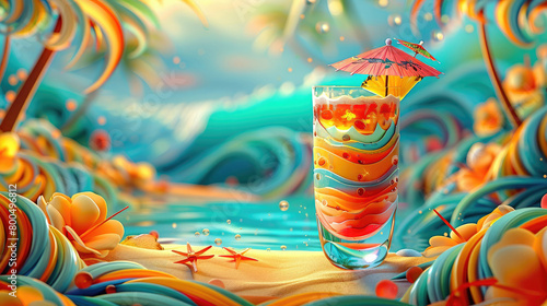 Exotic Cocktail Creations. Summer Refreshments Concept, generative ai #800496812
