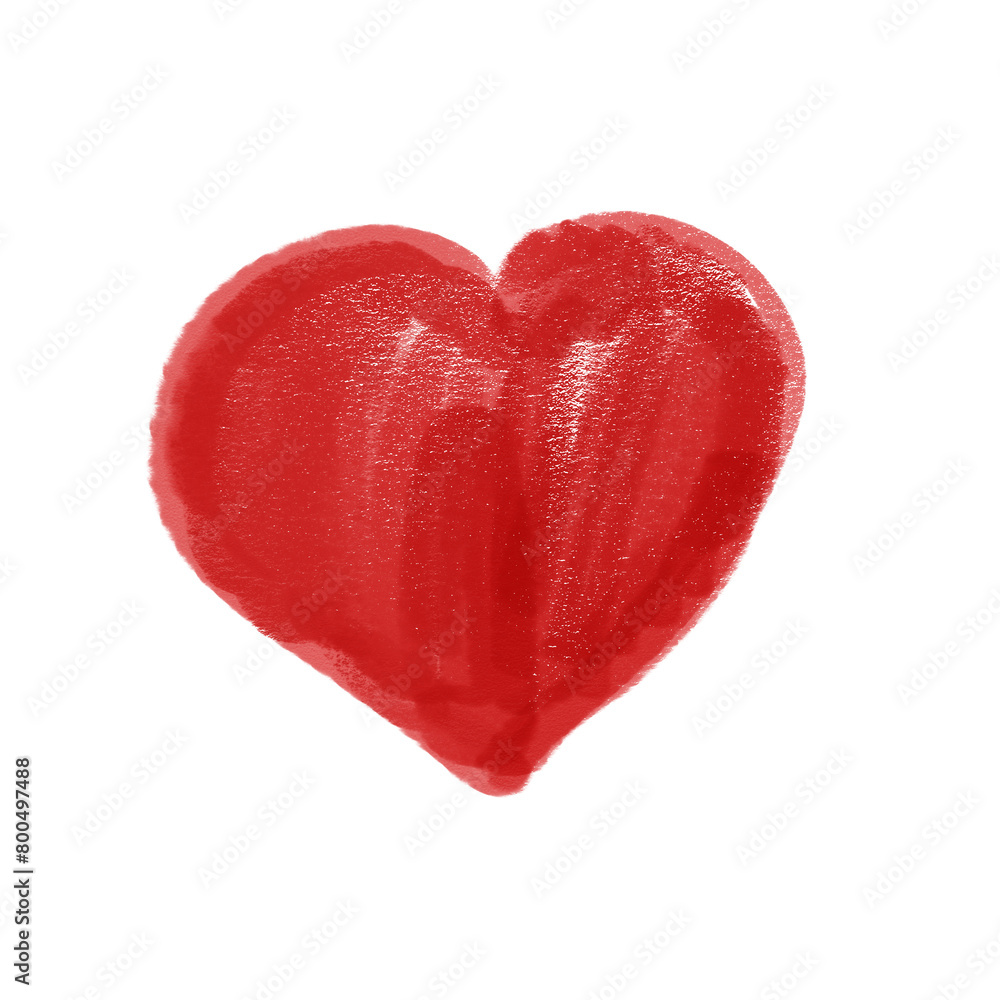 The heart is an illustration, a symbol of love. Watercolor red heart.