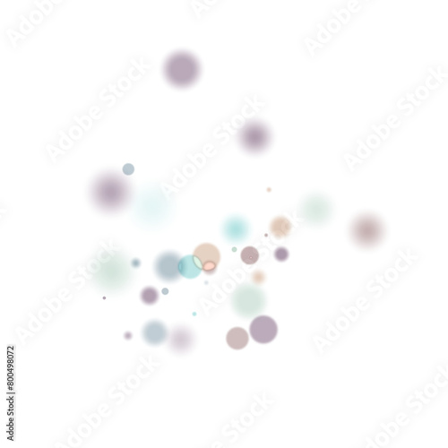 Background of blurred and clear multicolored transparent circles. Bokeh effect.