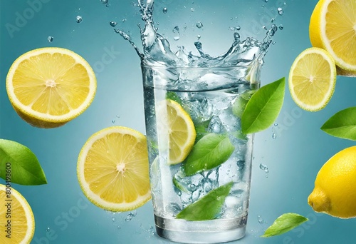 Lemon in fresh chilled water