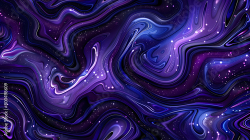 Abstract Cosmic Nebula Design With Swirling Purple and Blue Patterns
