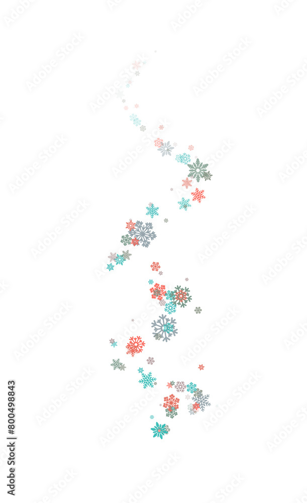 Swirl of colorful snowflakes, element for a holiday card