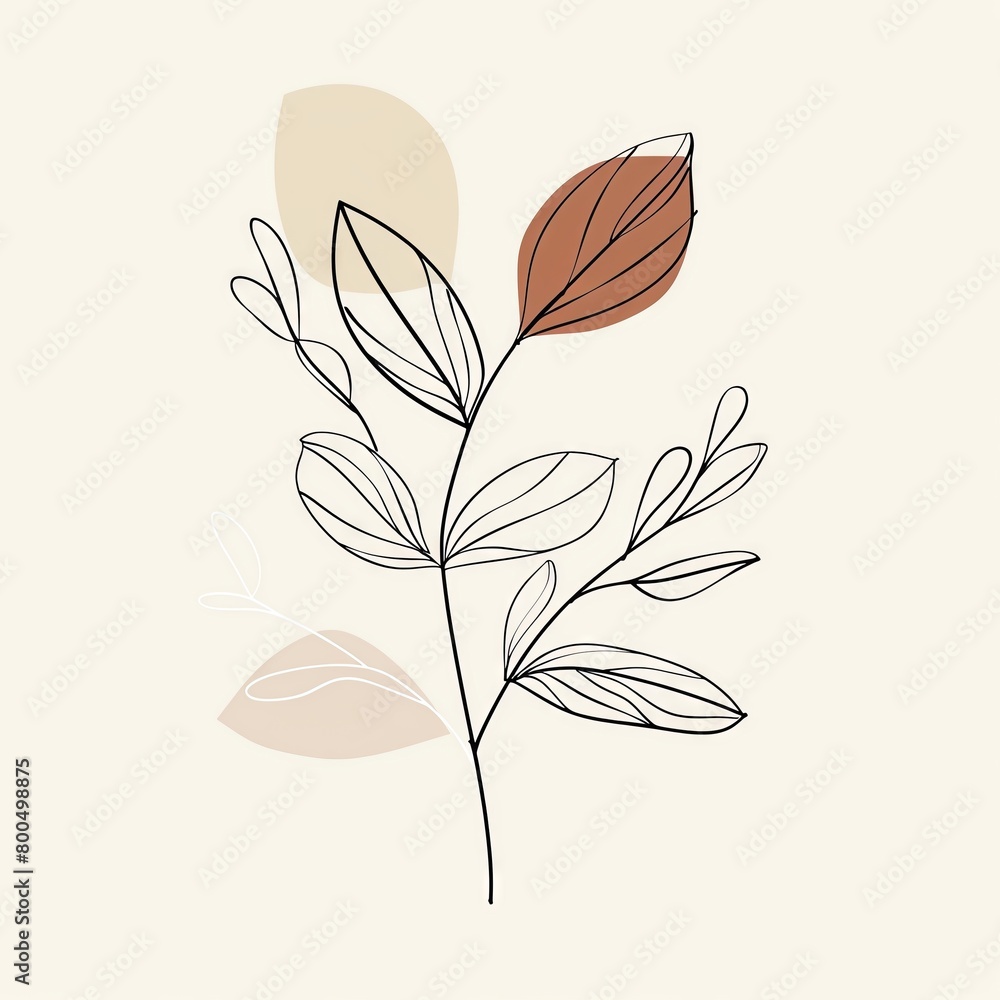 Line illustration of abstract minimalist leaves, elegantly curved, ideal for botanical themes or ecofriendly branding. Line illustration of abstract minimalist leaves, elegantly curved, ideal for botanical themes or ecofriendly branding.
