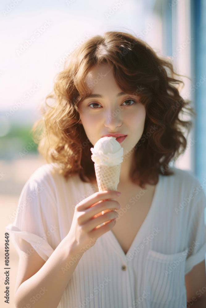 女, 女性, アイス, ソフトクリーム, アイスを食べる女性, デザート, woman, female, ice cream, cream, soft ice cream, woman eating ice cream, dessert 女, 女性, アイス, ソフトクリーム, アイスを食べる女性, デザート, woman, female, ice cream, cream, soft ice cream, woman eating ice cream, dessert