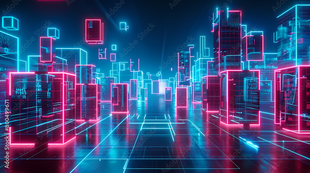 Futuristic Neon Cityscape at Night Futuristic Neon Cityscape at Night