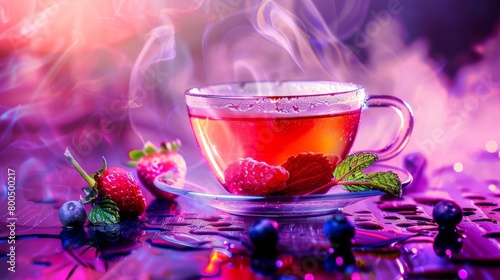 Tranquil Tea Time With Strawberry Splendor